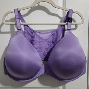Womens 46g lightly lined front closure purple TORRID t-shirt bra NWT